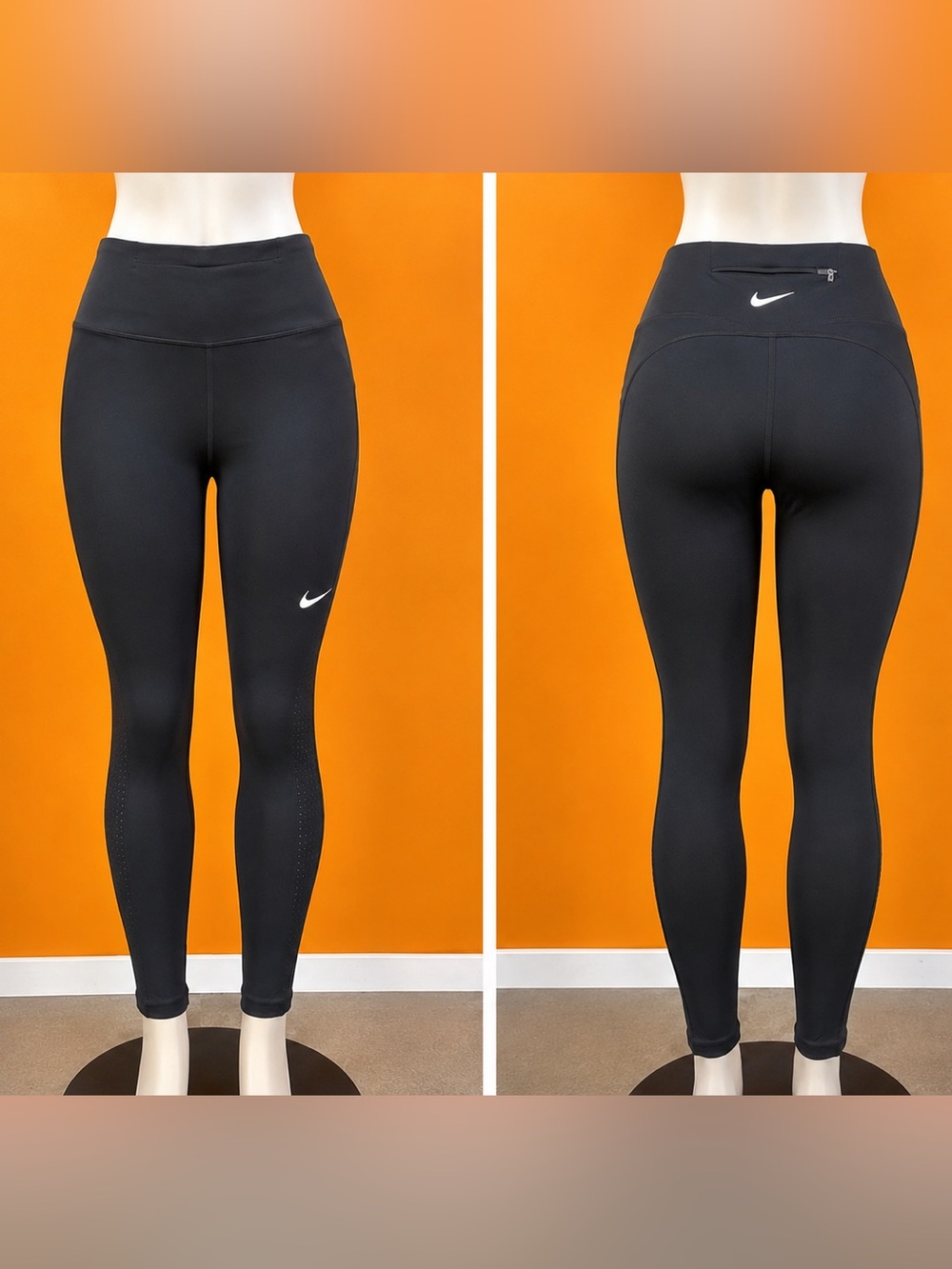 Nike Black Thermo Leggings with Reflective Swoosh